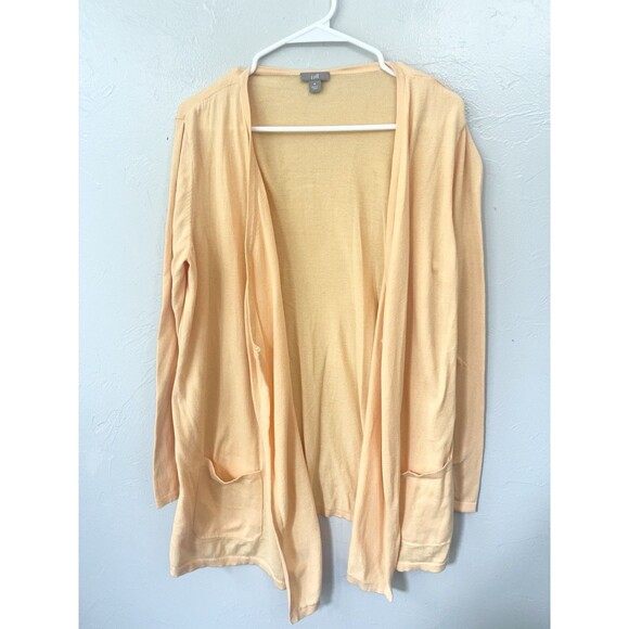 J. Jill Open Front Waterfall Cardigan Size Medium Cotton Blend Fall - Picture 1 of 5